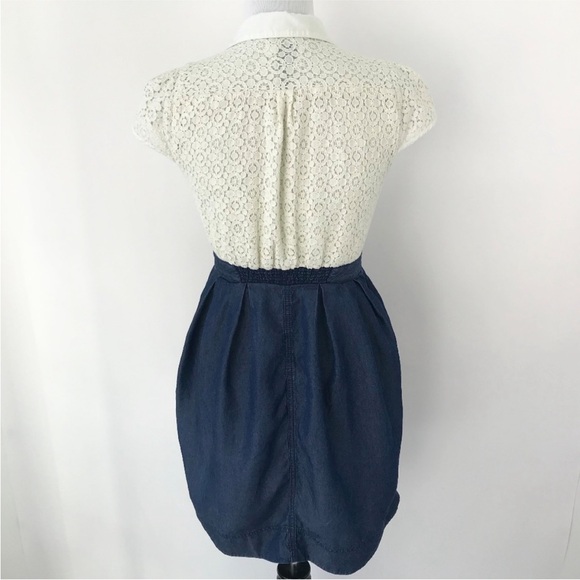 Anthropologie HD in Paris lace and chambray dress - Picture 3 of 6